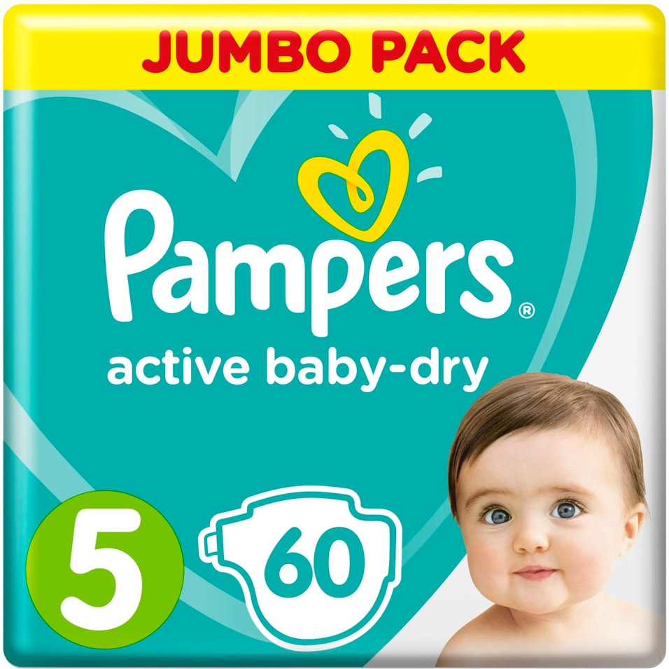 Подгузники Pampers Active Baby-Dry 11–16кг Размер 5 60шт