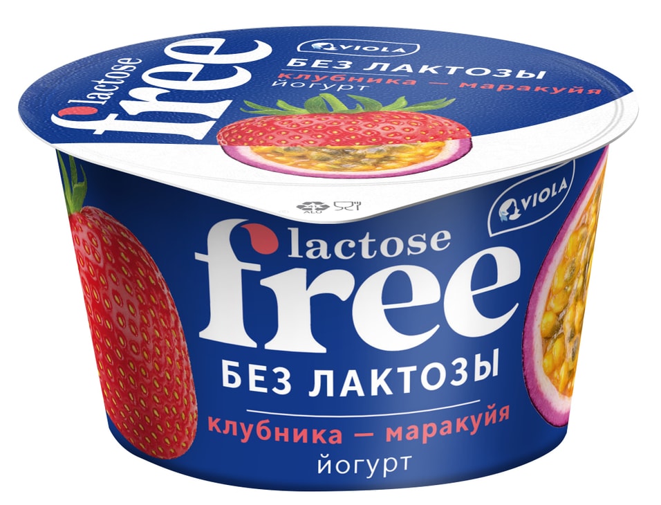 Йогурт Viola Free Клубника-Маракуйя безлактозный 2.7% 180г
