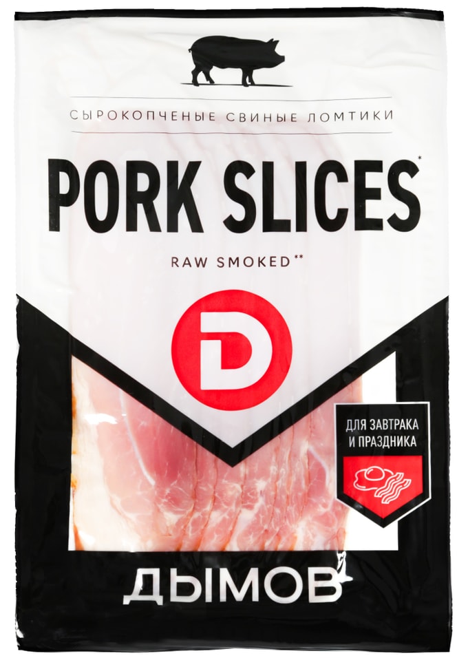 Ломтики из свинины Дымов Pork slices сырокопченые 200г