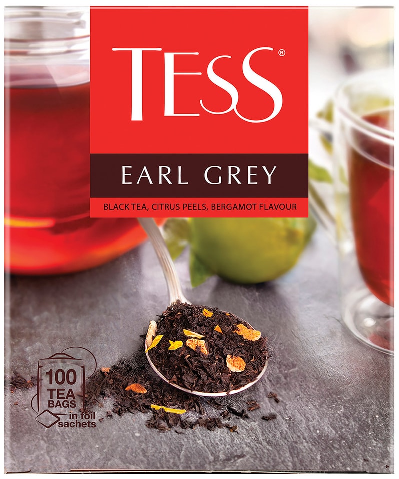 Чай черный Tess Earl Grey 100*1.6г от Vprok.ru
