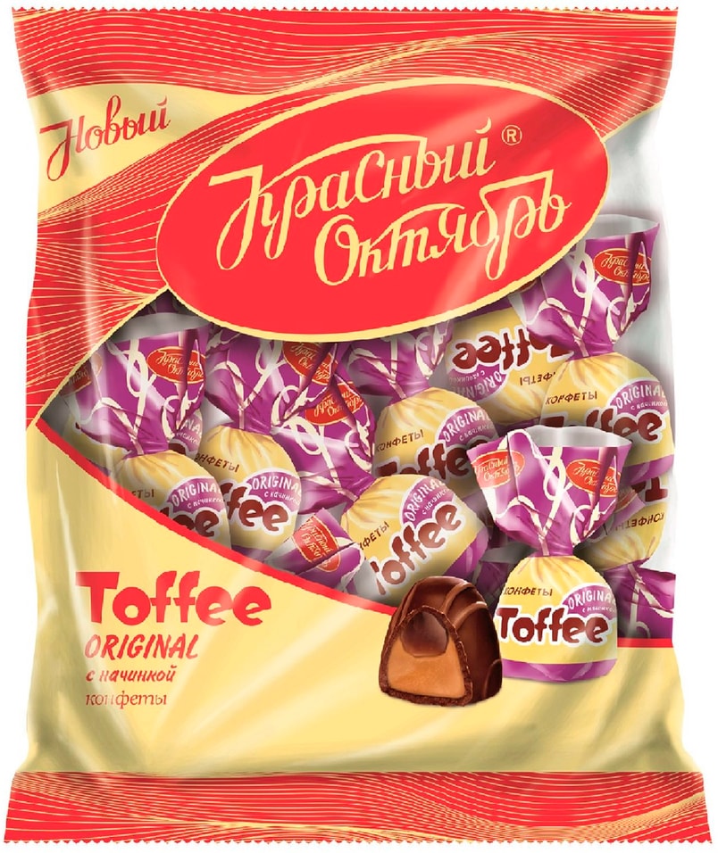 Конфеты Красный Октябрь Toffee Original с начинкой 250г