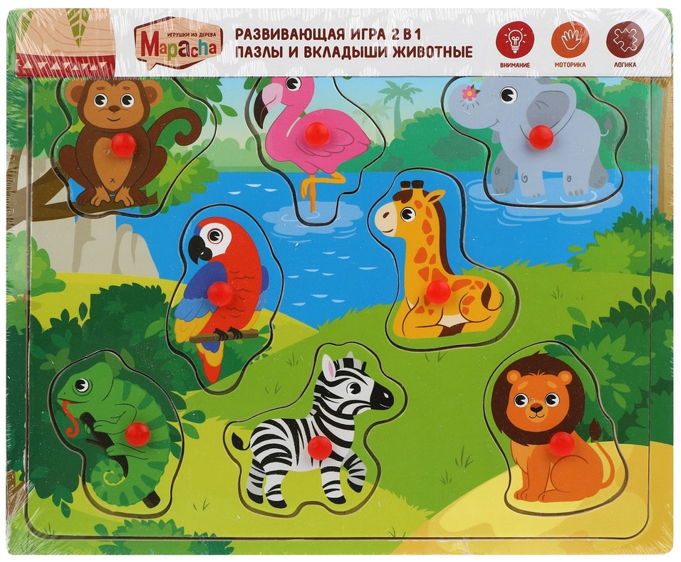 Игра Mapacha 2в1 пазл-вкладыши Животные 219₽