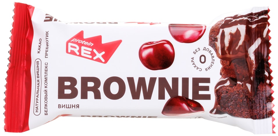 Пирожное ProteinRex протеиновое Брауни Вишня 50г
