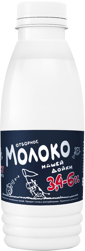 Молоко из молока Нашей дойки 3.4-6% пастеризованное 430мл