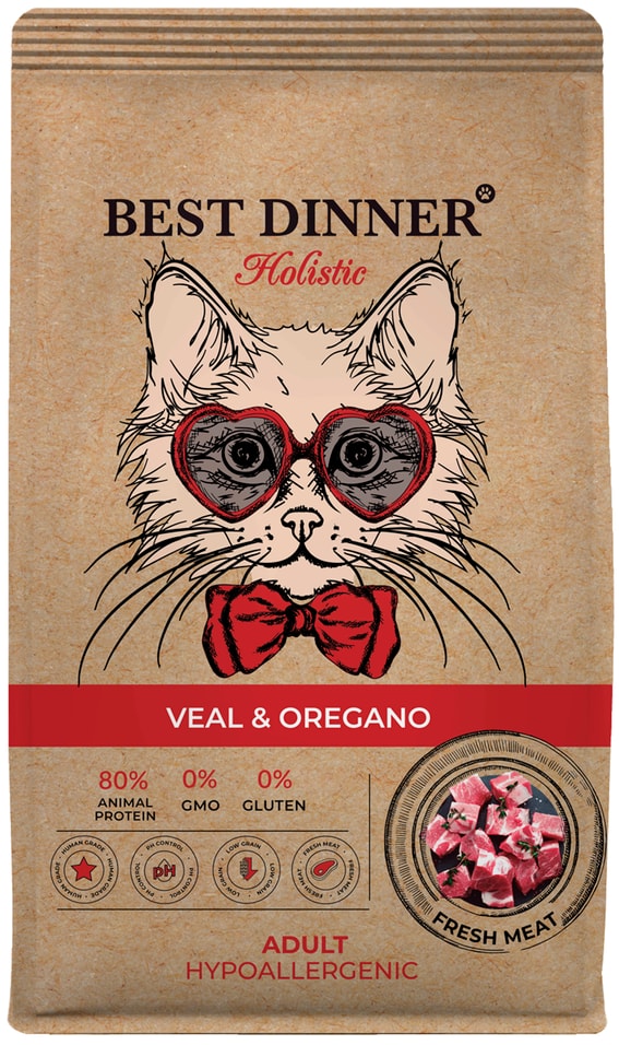 Сухой корм для кошек Best Dinner Телятина с Орегано 0.4кг