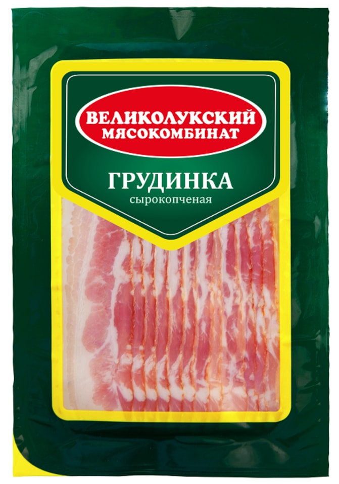 Грудинка Великолукский МК свиная сырокопченая категория Б 150г