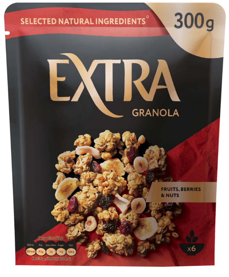Гранола Extra фрукты ягоды орех 300г. Доставим до двери!
