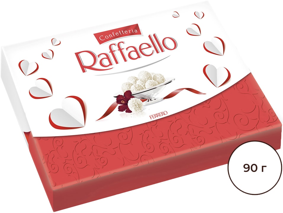 Конфеты Raffaello с цельным миндальным орехом в кокосовой обсыпке 90г 321₽