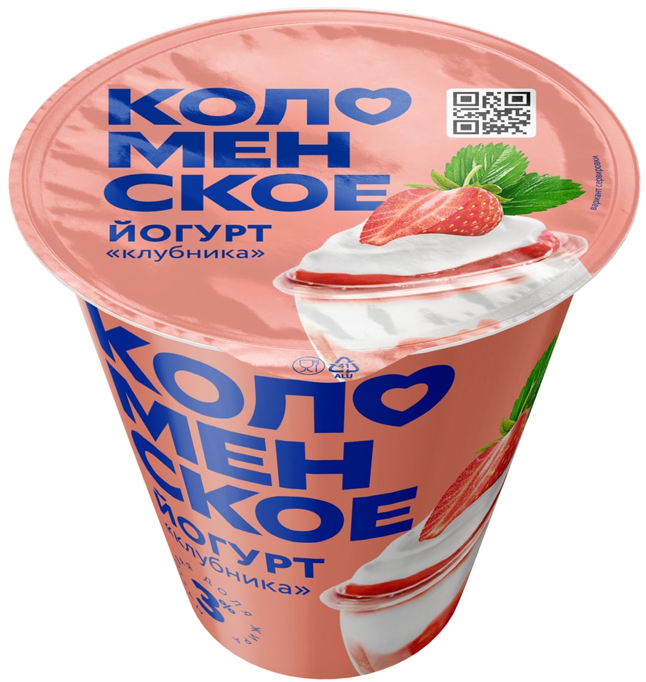 Йогурт Коломенский Клубника 3% 300г
