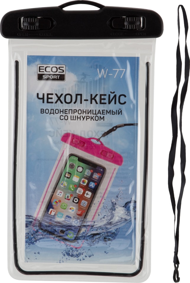 Чехол-кейс для телефона Ecos W-77 водонепроницаемый со шнурком от Vprok.ru