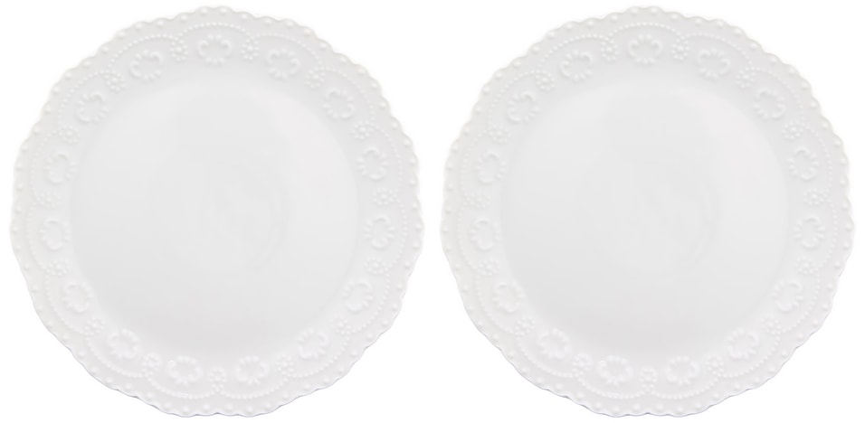 Набор тарелок Elan Gallery Белый узор для закусок 2шт*20.5см