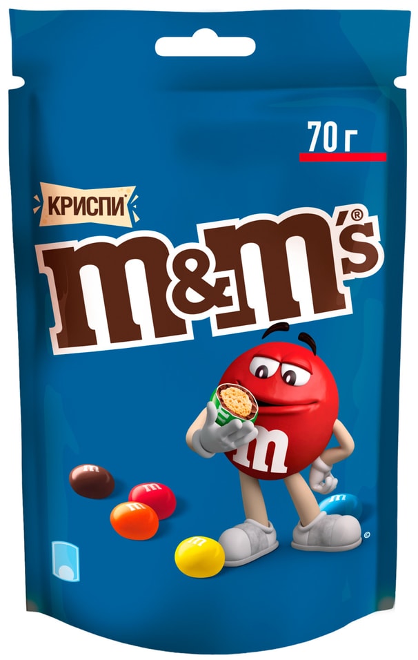 Драже M&Ms Криспи с молочным шоколадом 70г