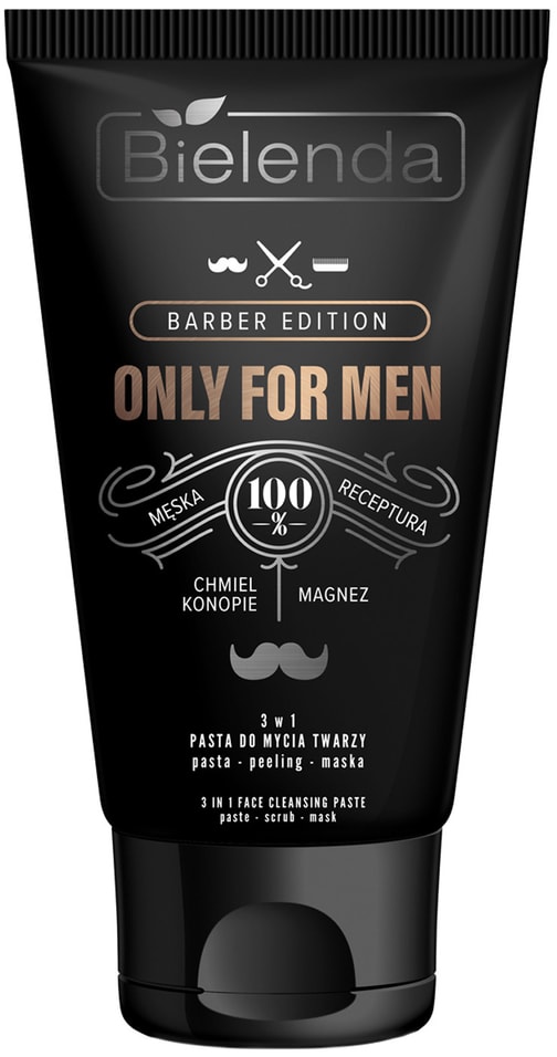 Паста для умывания лица Bielenda Only for men Barber edition 3в1 150мл