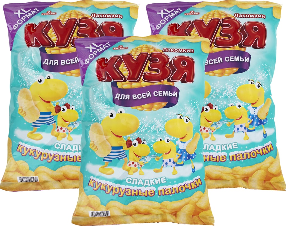 Палочки Кузя Лакомкин Кукурузные 190г упаковка 3 шт 284₽