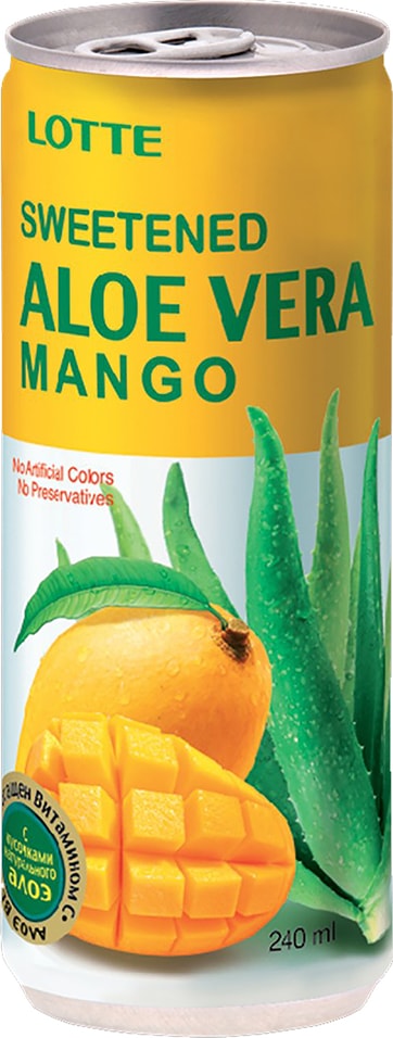 Напиток Lotte Aloe Vera Манго сокосодержащий с мякотью алоэ 240мл