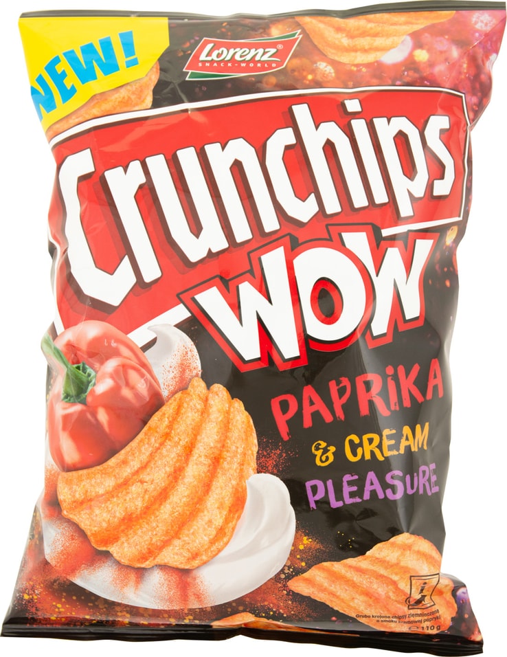 Чипсы Crunchips WoW со вкусом сливочной паприки 110г
