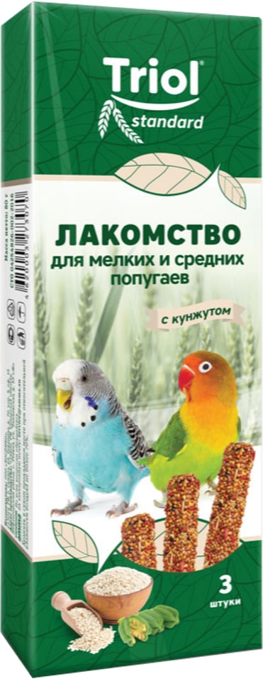 Лакомство для птиц Triol для мелких и средних попугаев с кунжутом 80г 109₽