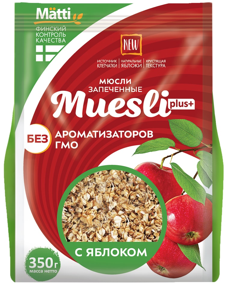 Мюсли Muesli Plus с яблоком 350г