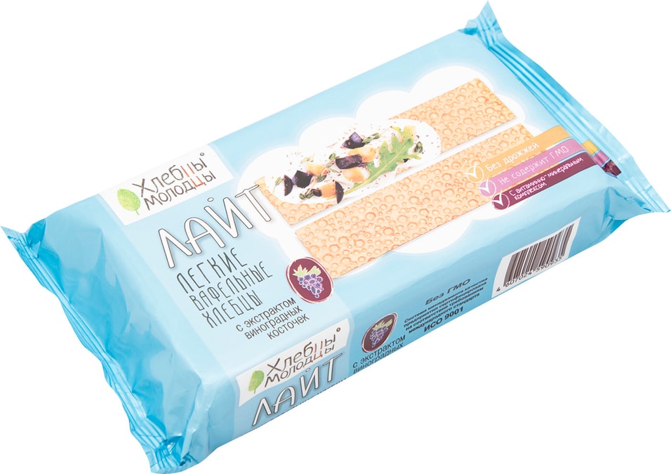 Хлебцы Молодцы Лайт с экстрактом виноградных косточек 70г