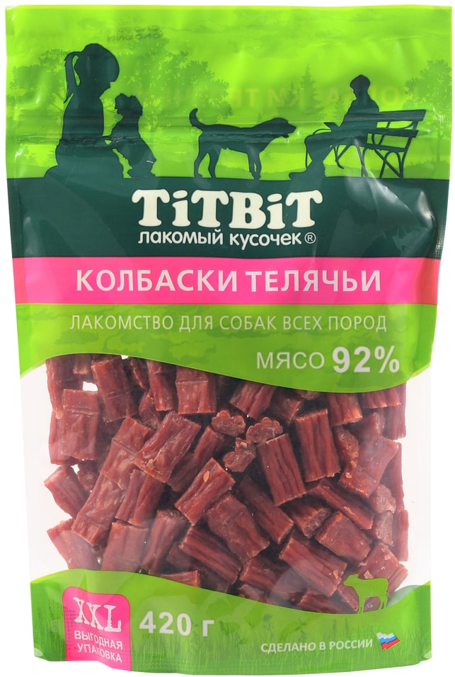 Лакомство для собак TiTBiT Колбаски телячьи 420г