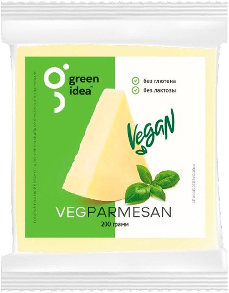 Продукт на основе крахмала Green Idea Vegan со вкусом сыра пармезан 200г