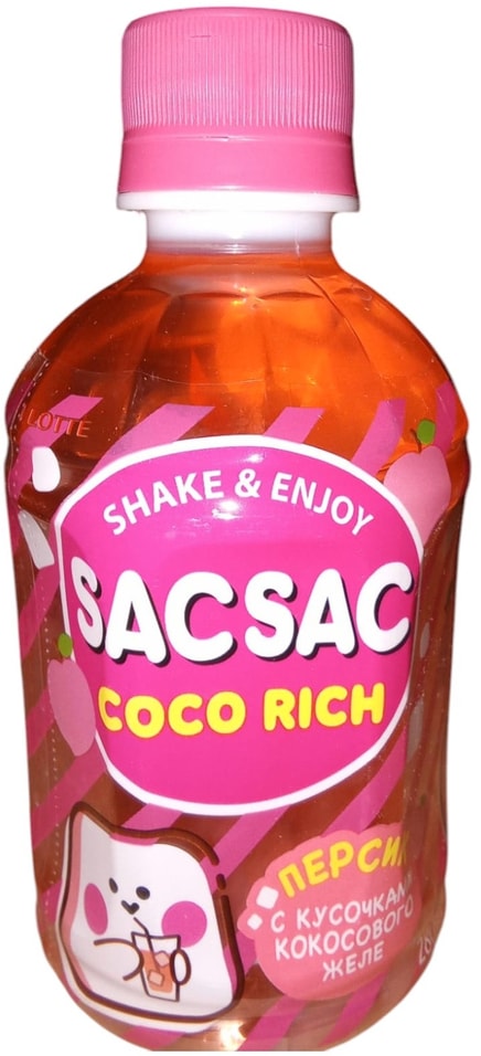 Напиток Sac Sac Coco Rich со вкусом персика с кусочками кокосового желе 280мл 180₽