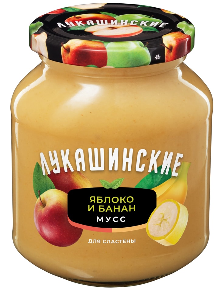 Мусс Лукашинские десерты Яблочно-банановый 370г