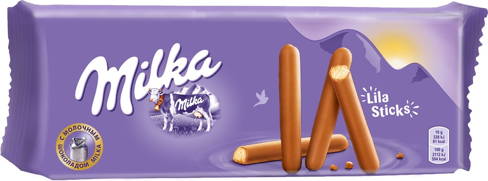 Печенье-палочки Milka Lila Sticks в шоколаде 112г