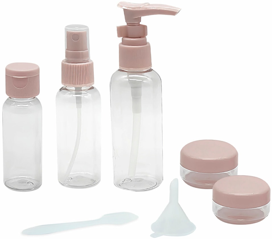 Дорожный набор флаконов в косметичке Daswerk 5шт 80мл  50мл 30мл 2*10мл