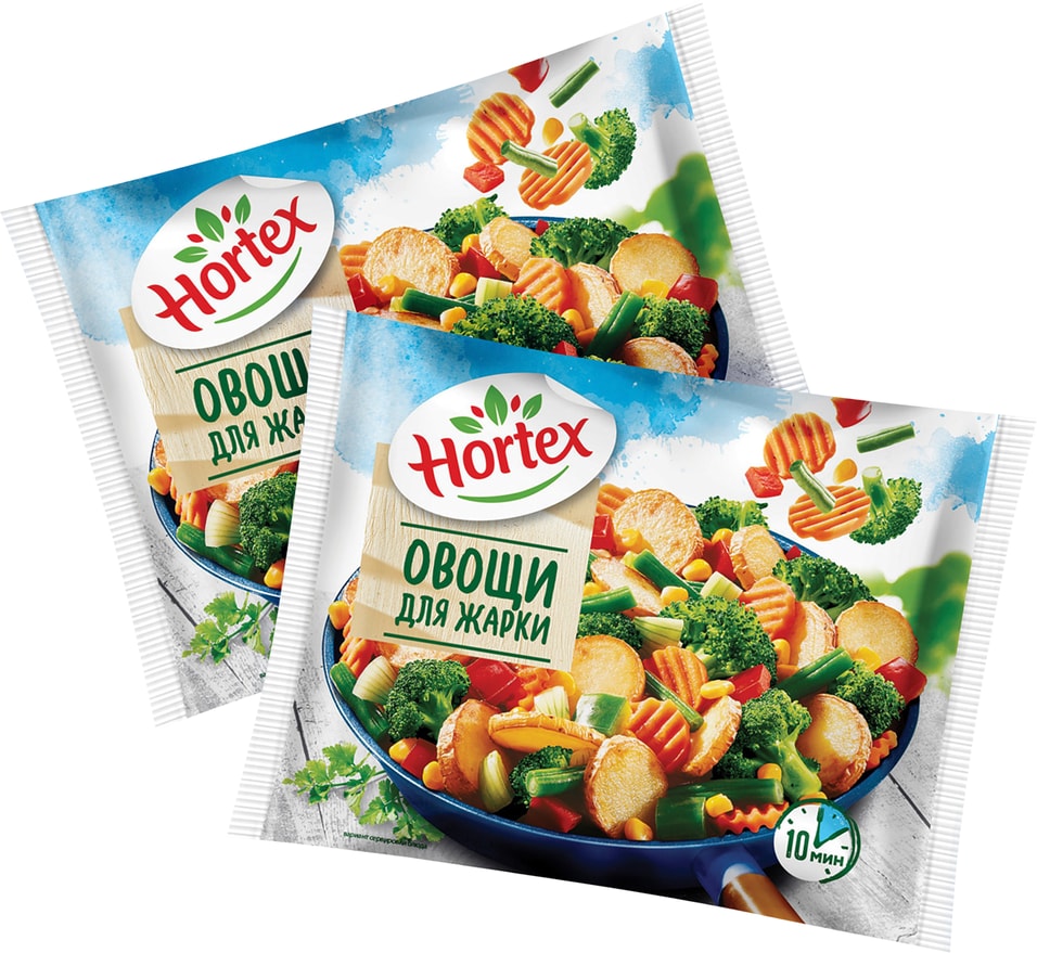Смесь овощная Hortex Овощи для жарки с картофелем быстрозамороженные 400г (упаковка 2 шт.)