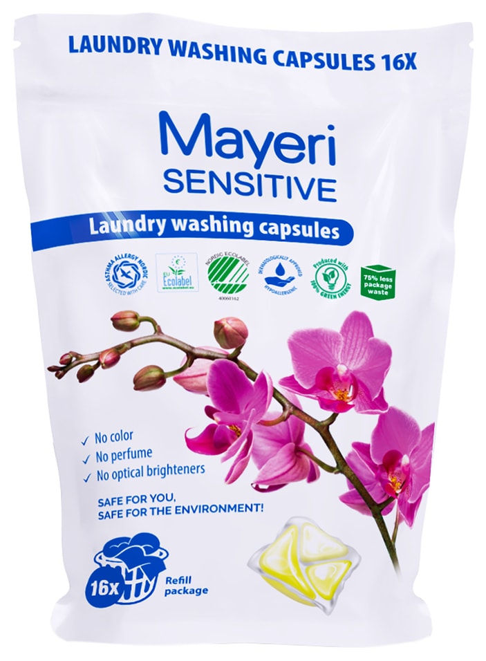 Капсулы для стирки Mayeri Sensitive Эко 16шт от Vprok.ru