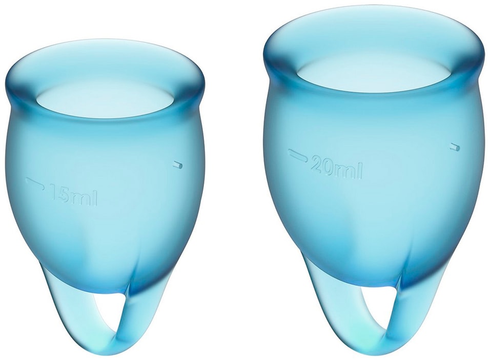 Набор менструальных чаш Satisfyer Feel confident Menstrual Cup blue J1762-3 2шт