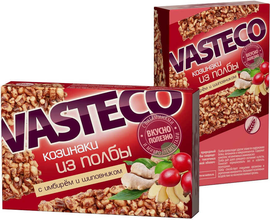 Козинаки Вастэко из полбы с имбирем и шиповником 40г 79₽