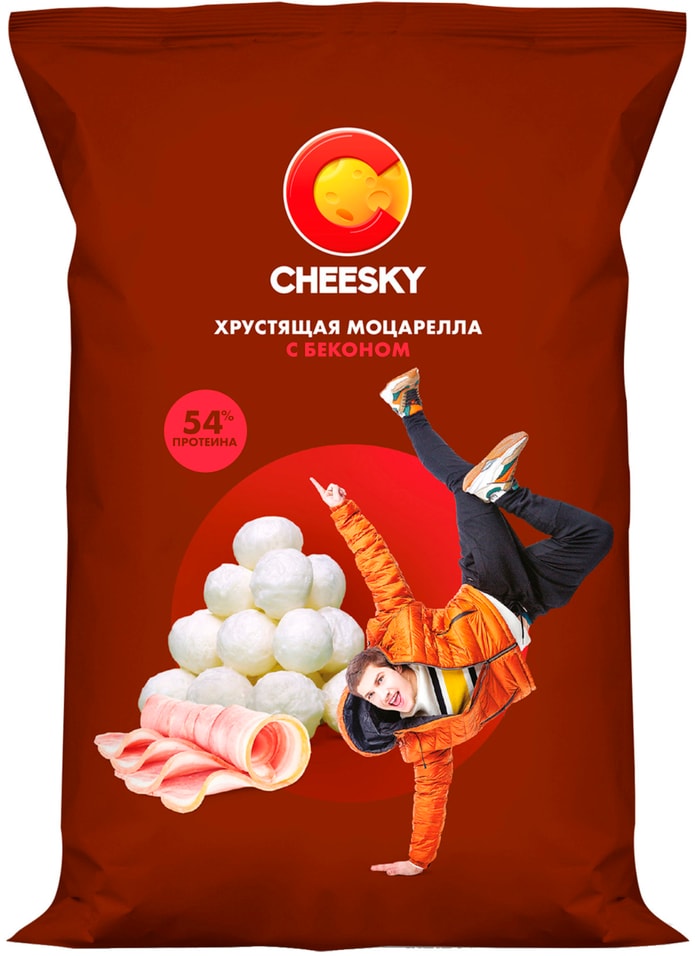 Сыр Cheesky Хрустящая моцарелла со вкусом бекона 30 20г 64₽