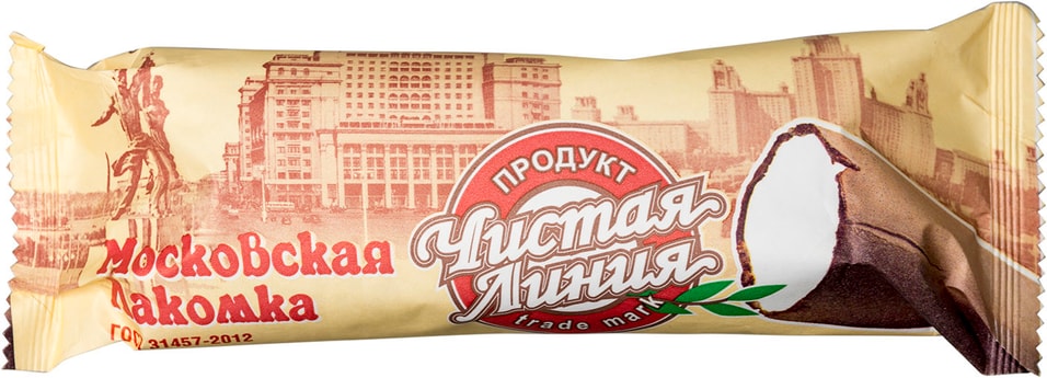Мороженое Чистая Линия Московская Лакомка 12% 80г от Vprok.ru