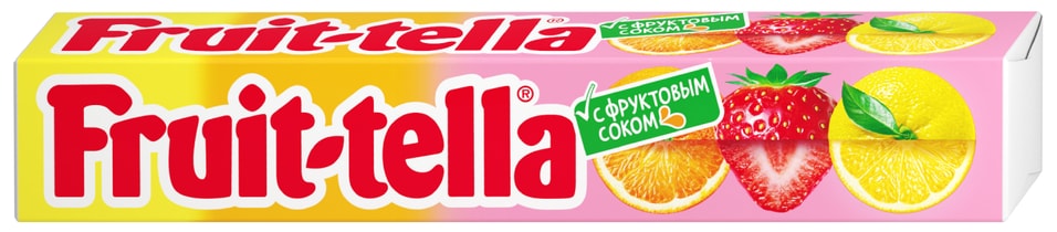 Жевательные конфеты Fruittella Ассорти клубника апельсин лимон 41г