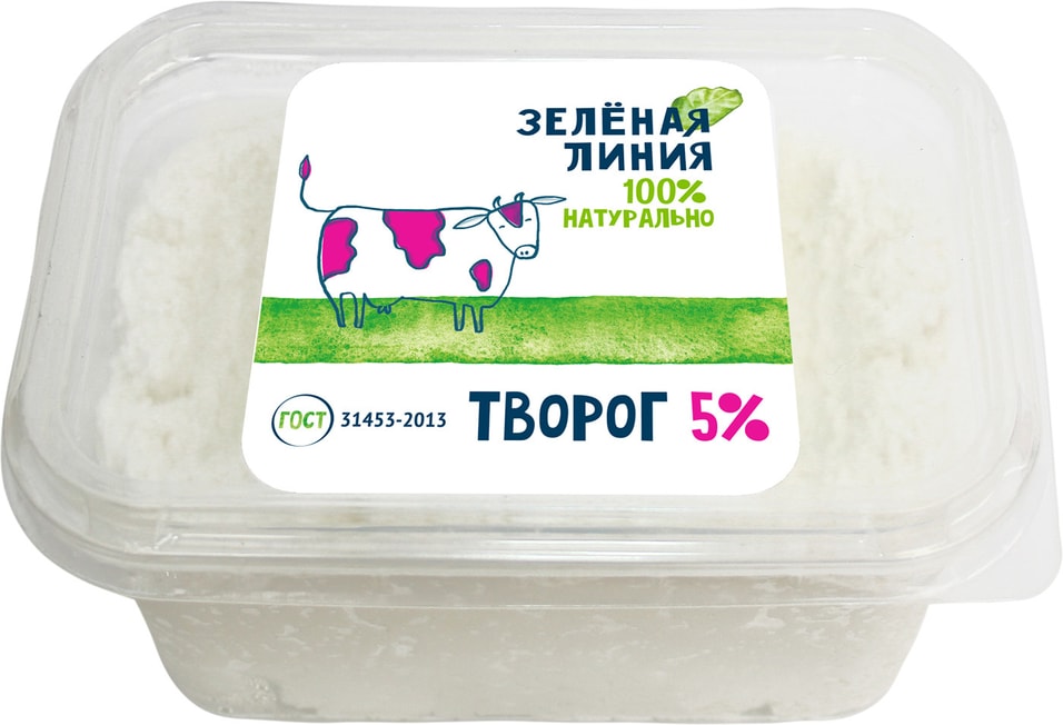 Творог Маркет Зеленая линия 5% 350г от Vprok.ru