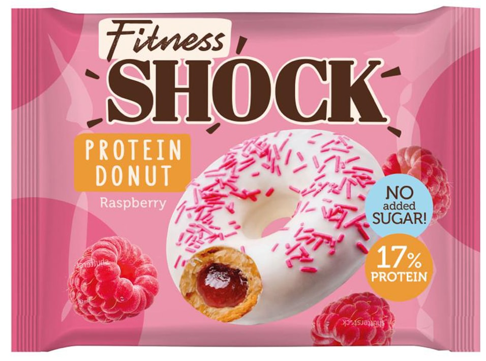 Донат FitnesShock глазированное Малина 70гс доставкой!