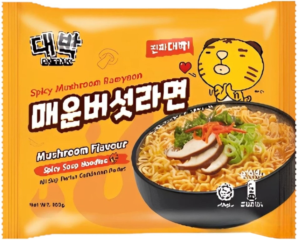 Лапша Daebak Рамен с грибами быстрого приготовления 103г