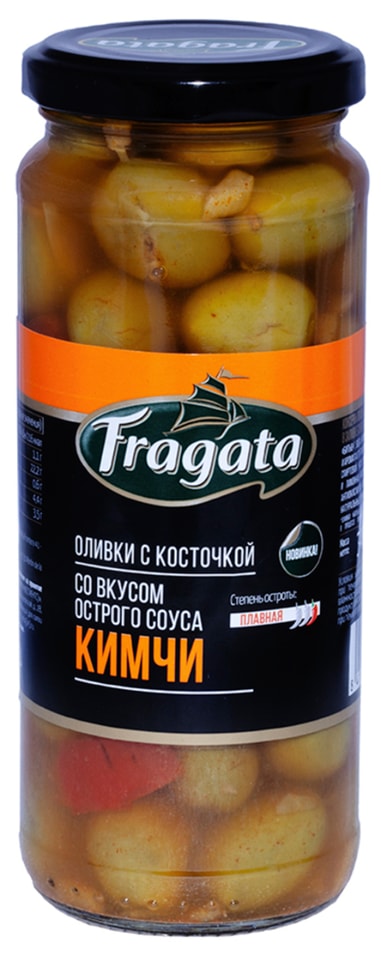 Оливки Fragata с косточкой со вкусом соуса Кимчи 340г