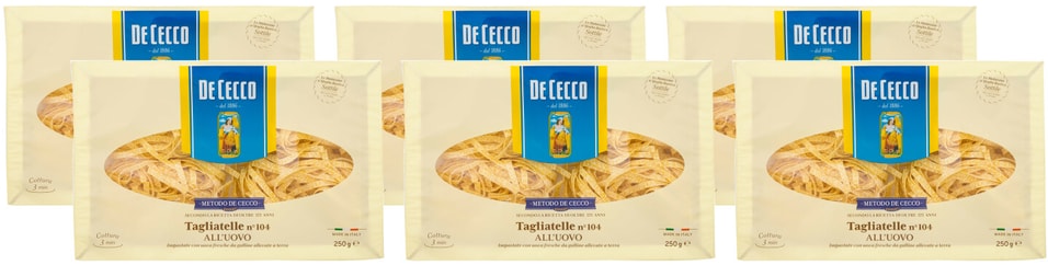 Макароны De Cecco Tagliatelle allunovo n.104 250г (упаковка 3 шт.)