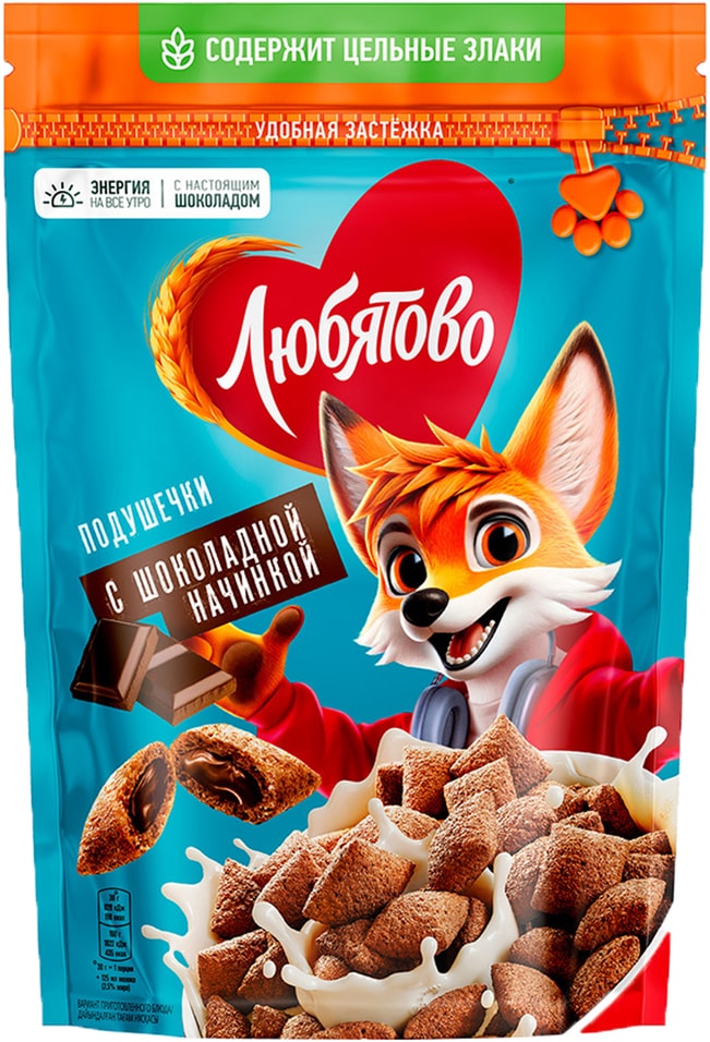 Подушечки Любятово С шоколадной начинкой 220г 165₽