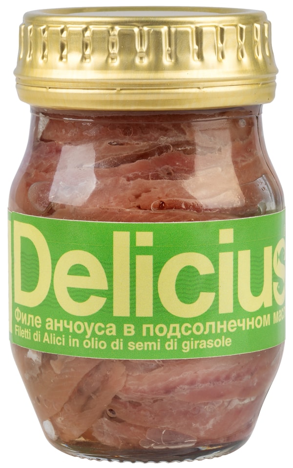 Филе анчоуса Delicius в подсолнечном масле 90г