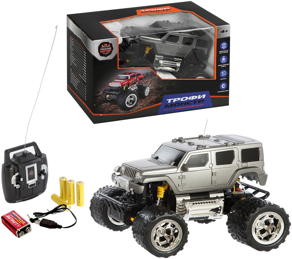 Машина радиоуправляемая Пламенный мотор Джип Трофи Монстр 1842₽