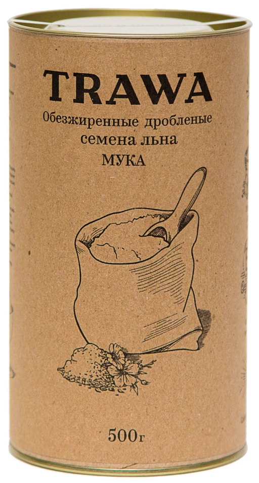 Мука Trawa Льняная обезжиренная 500г