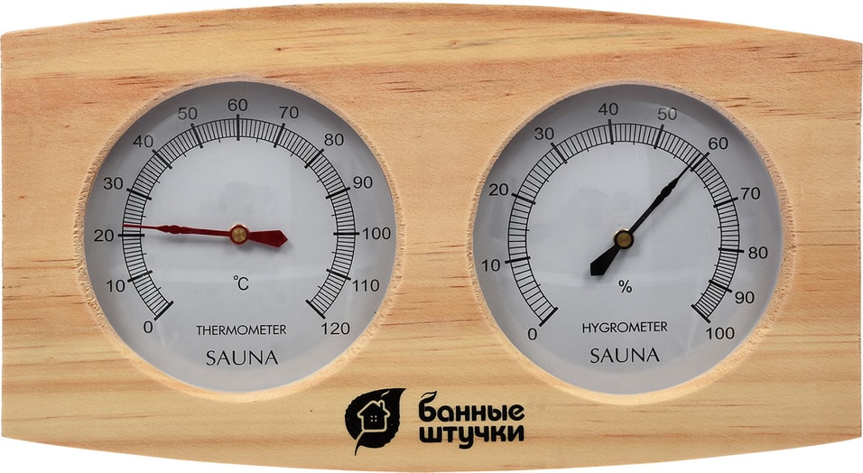 Термометр с гигрометром Банные Штучки Банная станция для бани и сауны 24.5*13.5*3см