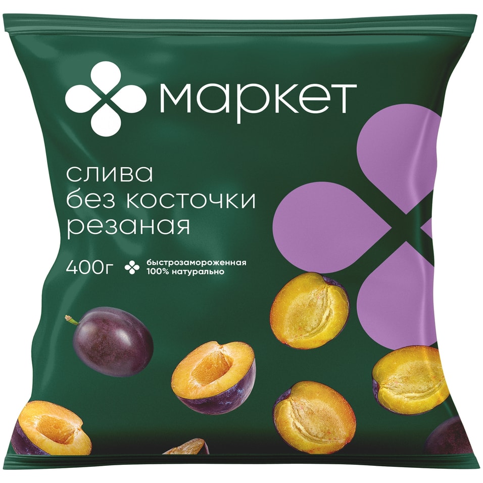 Слива Маркет Перекресток без косточки резаная быстрозамороженная 400г