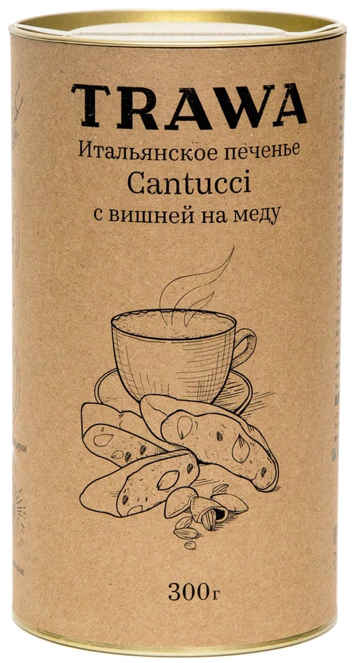 Печенье Trawa Cantucci с вишней на меду 300г