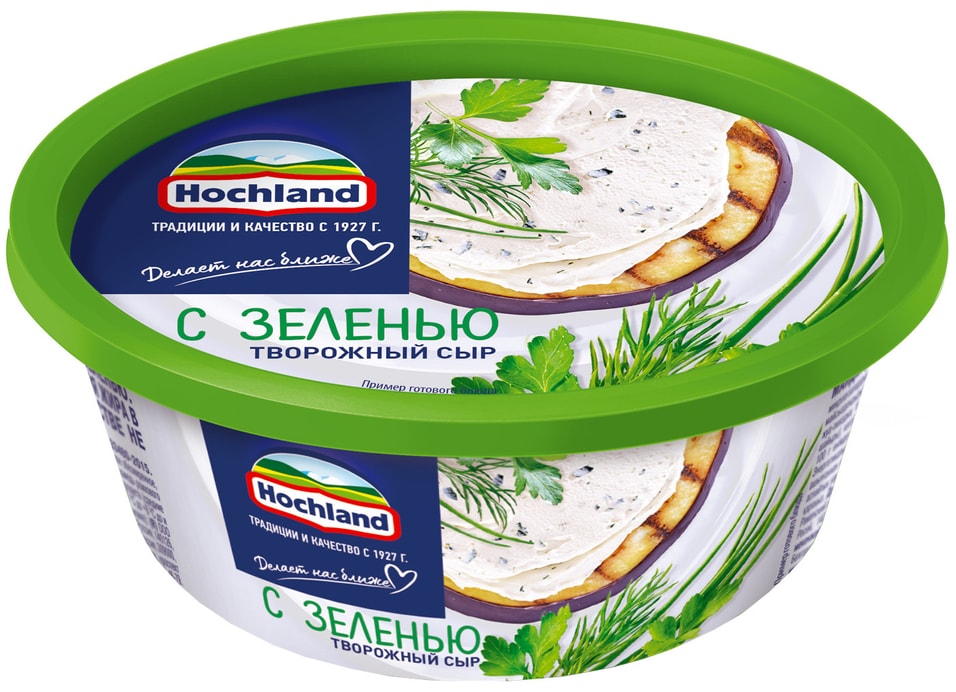 Сыр творожный Hochland с зеленью 60% 140г от Vprok.ru