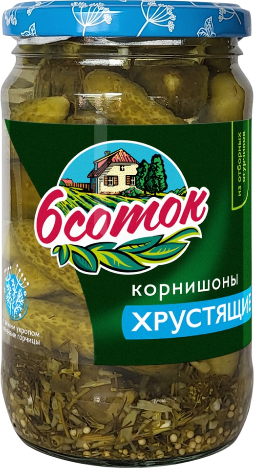 Огурцы 6 соток Корнишоны хрустящие 350млс доставкой 238₽